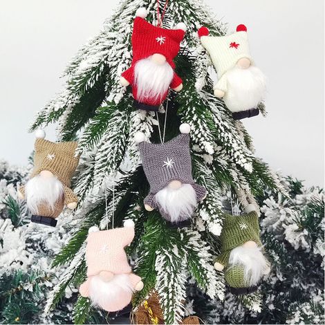 6x Premium Santa Claus Pendants for the Christmas Tree, Enchanting Christmas Tree Figurine Pendants as Tree Hangings, Christmas Decorations (1/4)