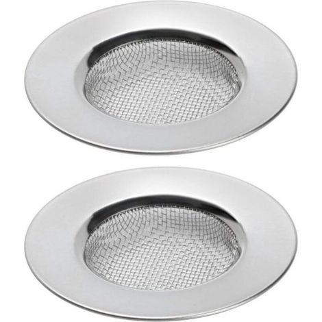 Jeu de 2 crépines pour douche, baignoire ou évier de cuisine Crépine de vidange d'évier en acier inoxydable. 3 pouces de diamètre (1/5)