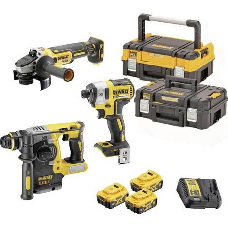 Dewalt – Pack de 9 outils sans fil 18V – 3 batteries 5Ah – Moteur Brushless – Couple max 205Nm – Pour béton et métal (1/7)
