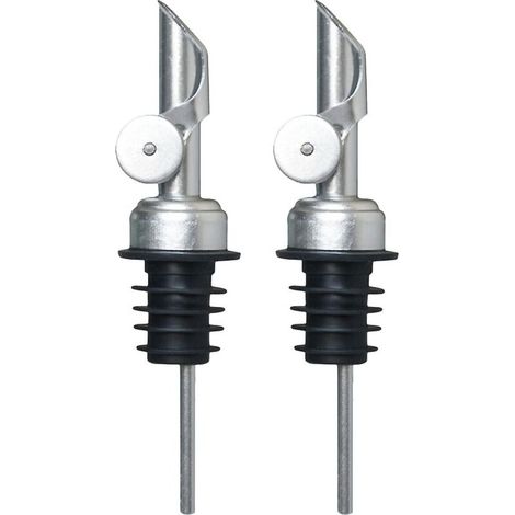 Lot de 2 verseurs à vin en acier inoxydable avec couvercle, pour vinaigre. (1/3)