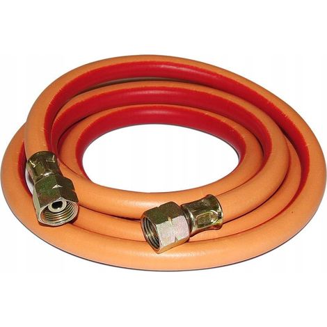 Tubo flessibile per gas per bruciatore a propano butano, 2 m, filettatura 3/8 di pollice, 20 bar, rinforzato.