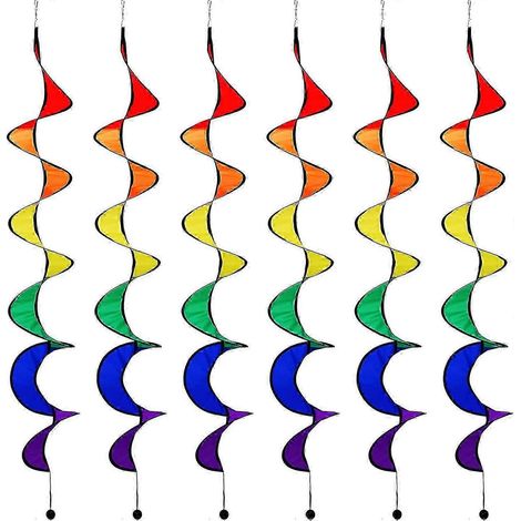 Lot de 6 girouettes arc-en-ciel de 145 cm, pliables, pour la décoration intérieure et extérieure. (1/5)