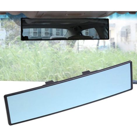 Rétroviseur intérieur panoramique bleu universel auto, anti-éblouissement, réglage angulaire, champ de vision large pour véhicules (1/5)