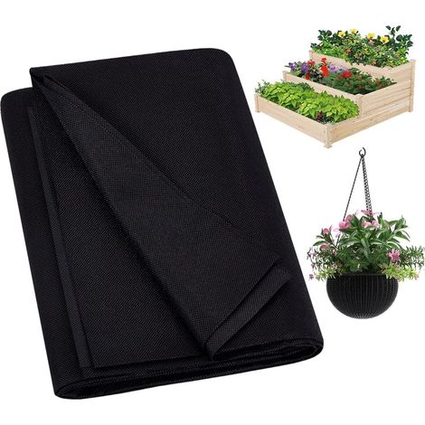 162x210cm Doublure de Jardinière, Revêtement de Jardinière Surélevé Noir Non Tissé pour Panier de Fleurs Suspendu à Une Fenêtre Intérieur Ou Extérieur (1/5)