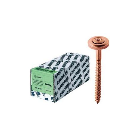 Tornillo para madera, PZD, A2 cobre bañado Acero Inoxidable, 2 4,5x25 15 E-NORMpr (por 100)