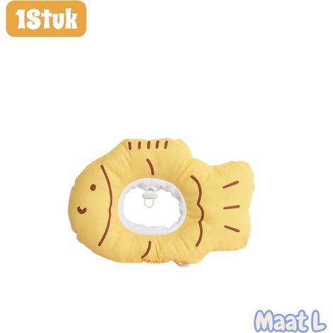Collier médical transparent réglable pour chat et chien taille L forme taiyaki couleur jaune (1/5)
