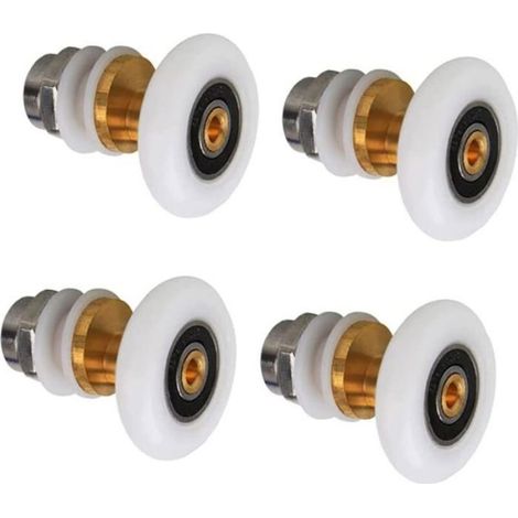 Roulette Porte Douche - 25 mm - Pour Porte Coulissante en Verre 4 à 6 mm - Lot de 4 (1/4)