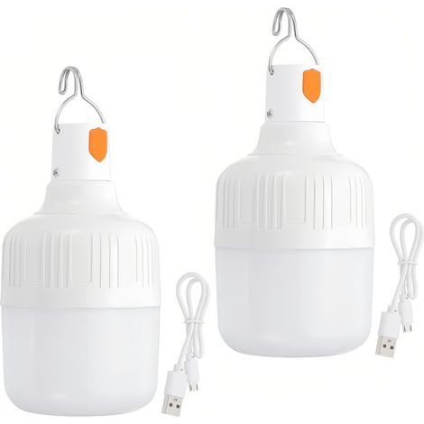 Pièces Lanterne Camping LED, Lampe Camping USB Rechargeable Puissante 3 Modes Luminosité, Portable Étanche Lampe Tente pour Camping Pêche,80W (1/5)