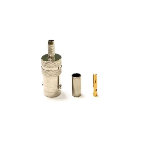 Connecteur coaxial RS PRO Femelle Droit, raccordement A sertir 50O Montage sur câble ( Prix pour 1 )