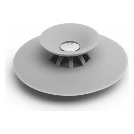Pair Ahlsen Drain Stop. Bonde de baignoire et douche, avec fonction attrape-cheveux, coloris gris 10cm (1/4)