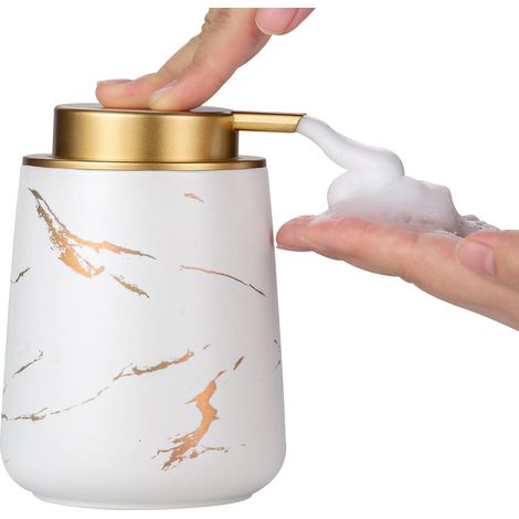 Manueller Schaumseifenspender mit Pumpe, 355 ml Keramik-Schaumseifenspender, für Badezimmerablagen und Küchenreiniger. – AquaForge (1/5)