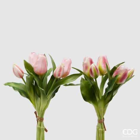 EDG Enzo De Gasperi Bouquet 5 Tulipani Olis Ass. H 28 Cm Antique Pink 1 Pz (1/5)