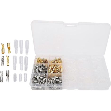 360-teiliges Sortiment an Kabelverbindern (männlich/weiblich) aus Messing mit guter Leitfähigkeit, inklusive Crimp-Anschlussklemmen