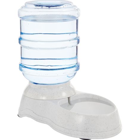 Distributeur d'eau 1 gallons pour Chiens et chats, 3.8 litres, Petite taille, Transparent (Gris marbré) (1/5)