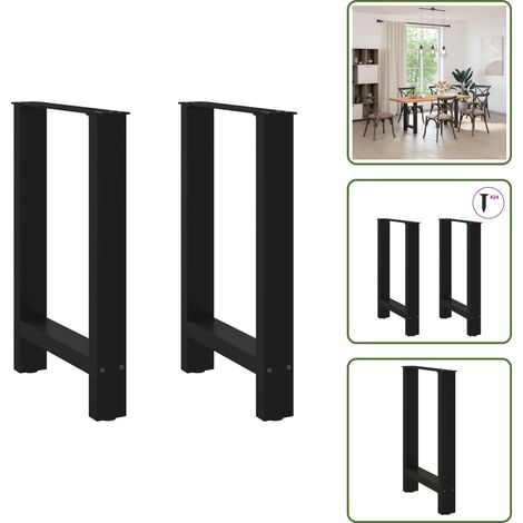 Couchtischbeine Schwarz 2 Stk. 60x(72-73) cm Stahl - Couchtischbein - Couchtischbeine - Tischbein - Möbelbein