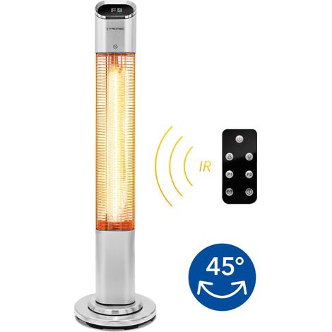 Trotec – Chauffage de terrasse infrarouge 2000W – Fonction oscillation 45° – Minuterie 24h – IP25 pour extérieur – Télécommande incluse