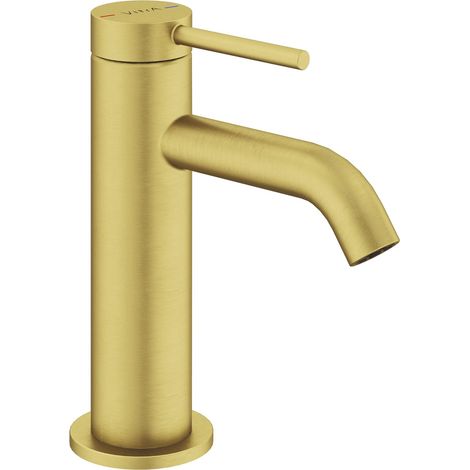 Vitra Minimax Round Compact Basin Mixer Tap - Brushed Brass (1/2)
