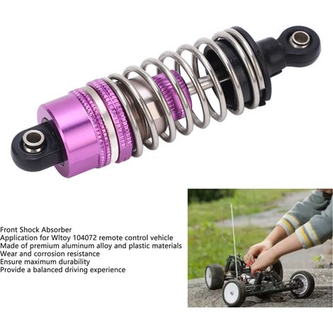 Amortiguador delantero RC para Wltoy 104072, aleación de aluminio, morado, 76 mm