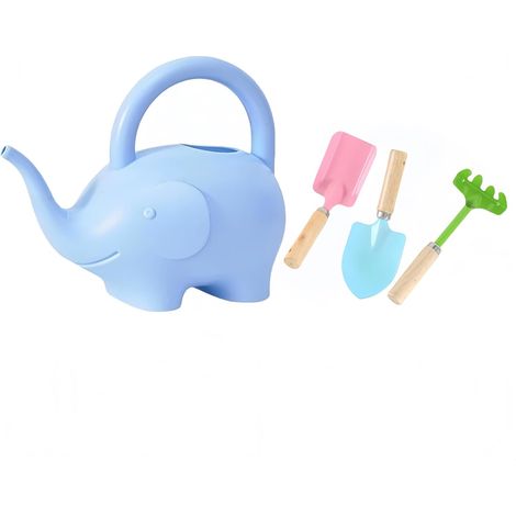 Arrosoir enfant 1L en plastique, forme d'éléphant, pour plantes intérieur/extérieur, jouet de jardinage mignon. (1/5)