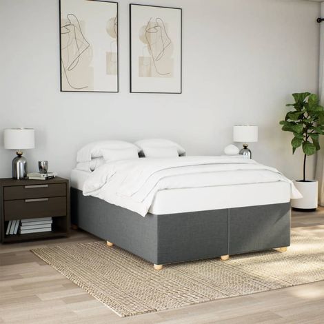 vidaXL Giroletto senza Materasso Grigio Scuro 140x200 cm Tessuto (1/5)