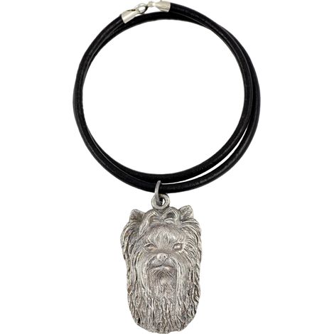 Yorkshire Terrier, York, York, Yorkie II - collana per cani, ciondolo placcato argento per amanti dei cani, gioiello unico di Art-Dog (1/5)