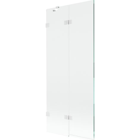 Mexen Lunar Duschwand, 2-teilig, links 80 x 150 cm, transparent, weiß - 897-080-100-20-00-L