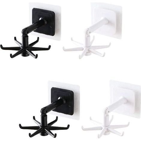 Rotatif Sac à Main Cintre 360 Degrés Rotatif Crochet, Placard Crochet Multi Usages pour Suspension- 4 Pièces