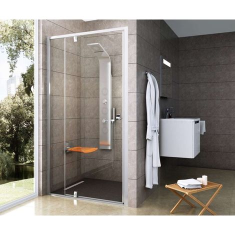 Ravak Pivot - Puerta de ducha PDOP2-120, 116-121 cm, cristal satinado/claro 03GG0U00Z1 (1/5)