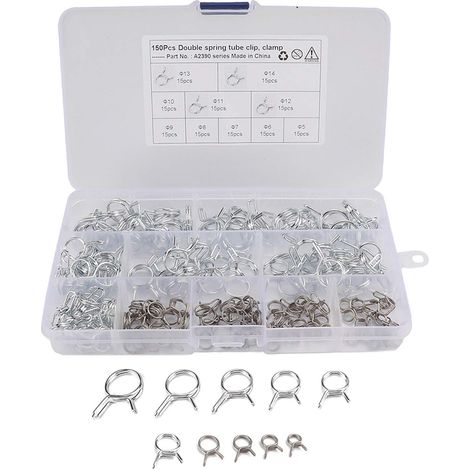 Lot de 150 colliers de serrage durables pour tuyau de carburant 5-14 mm (1/5)