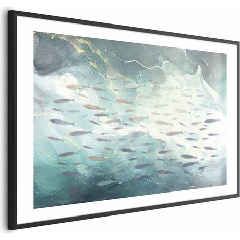 Affiche - Un banc de petits poissons (1/4)