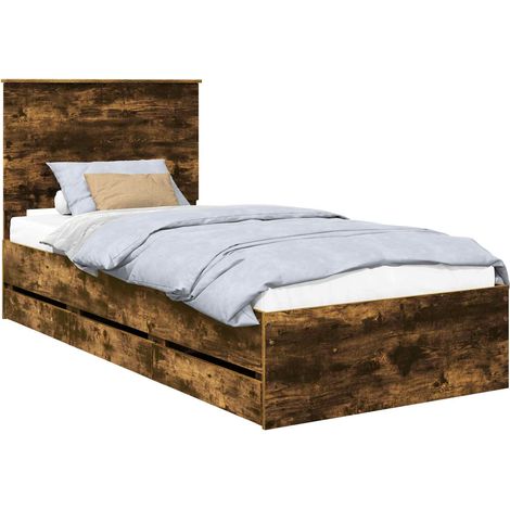 Maison Exclusive - Bettrahmen Geräucherte Eiche 90 x 200 cm Ingen (1/5)