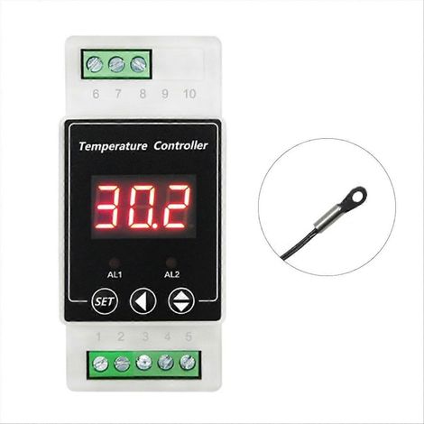 Thermostat à LED pour rail DIN, 220 V CA, relais bidirectionnel, contrôleur A (1/5)