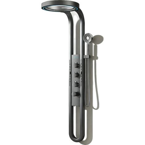 Sistema de ducha, Generación de energía por flujo de agua, Pantalla digital, Gris (1/2)