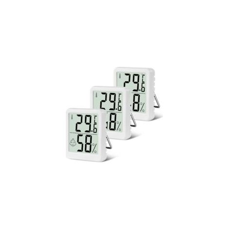 Mini Thermomètre Intérieur, Thermomètre Hygromètre Numérique avec Support, D'ambiance Moniteur de Température et Humidimètre, Indicateur de Confort pour Serre, Salon, Bureau (Blanc, 3PCS) (1/5)