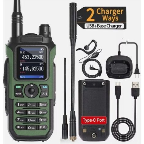 Talkie-walkie Baofeng UV-21 Pro V2 – Portée étendue 10 km – Rechargeable – 16 canaux – Lampe torche LED intégrée – Communication professionnelle