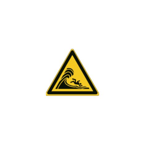 Cartelli ISO 7010 "Pericolo onde anomale con rischio di trascinamento" - W065 - Misura: 50mm x 50mm - Numero Pezzi: 10 pezzi