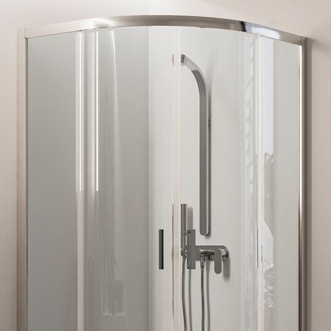 Box doccia semicircolare vetro trasparente h 198 mod. Ready 90x90 cm (1/4)