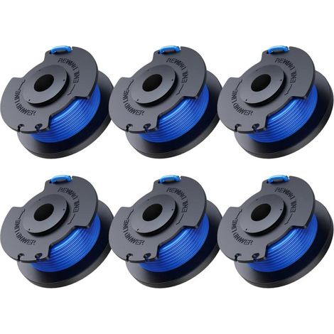 6er-Pack Ersatzspulen für Trimmer Ryobi One+ AC14RL3A 18 V 24 V 40 V, Spulendurchmesser 1,6 mm, Länge 3,4 m
