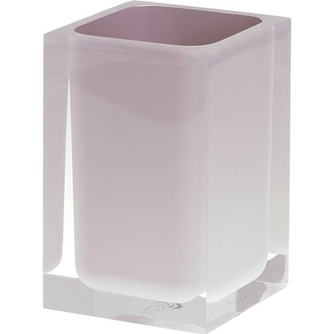 Portaspazzolini d'appoggio in resina RA98 Gedy serie RAINBOW Rosa (1/2)