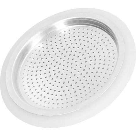 Ensemble de filtre à café réutilisable en aluminium, comprenant un joint d'étanchéité et un disque filtrant, pour 3 personnes. (1/5)