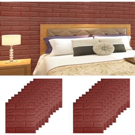 Crédence Carrelage 3D Adhésives - Lot de 10 Plaques Muraux pour Ambiance Chaleureuse 3D Marron (1/5)