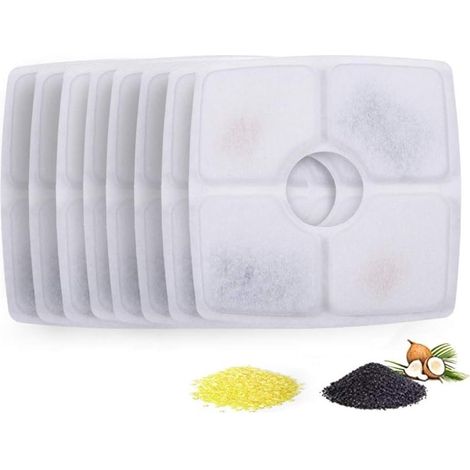 Filtre de rechange pour fontaine à eau avec filtre en résine et charbon actif pour distributeur d'eau en forme de fleur pour chats et chiens (1/5)