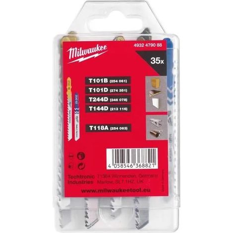 Milwaukee 4932479088 Set con 35 lame per seghe in metallo e legno