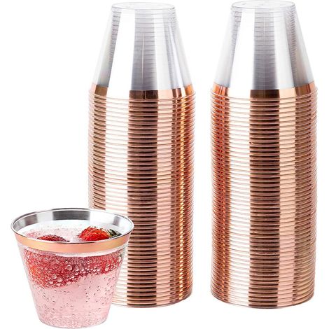 Gobelets plastique transparent [paquet de 100], jetables – verres vin, cocktail, fête