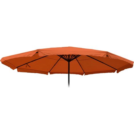 Ersatz-Bezug für Sonnenschirm Carpi Pro, Gastronomie Marktschirm mit Volant Ø 5m, Polyester terracotta