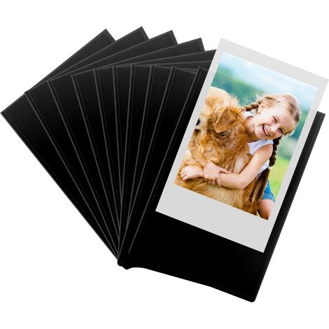Cadre Photo Magnétique Frigo pour Photos Polaroid Instax Mini, 10 Pièces, Pochette Aimanté Frigo pour Format 9 cm x 5,8 cm, Noir (1/5)