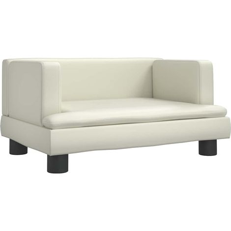 vidaXL Cama para perros de cuero sintético crema 60x40x30 cm (1/2)