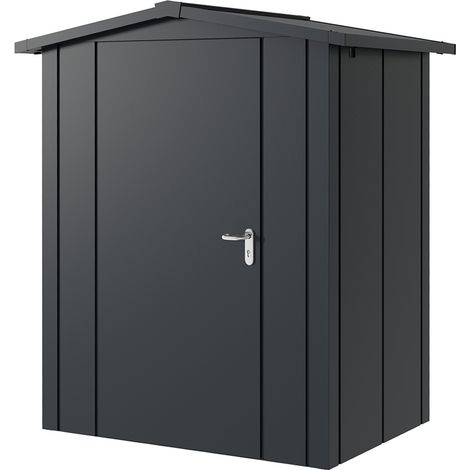 Hörmann Metall-Gerätehaus "Juno" mit Satteldach, JSD1 - Design, 166 x 118 cm (B x T), anthrazit, 1-flüglige Tür, Anschlag links (1/5)