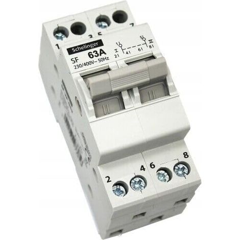 Modularer Schalter I-0-II - 2-polig - 63A - TH35-Schiene - IP20 - Modularer Schalter I-0-II - 2-polig - 63A - TH35-Schiene - IP20 (1/5)