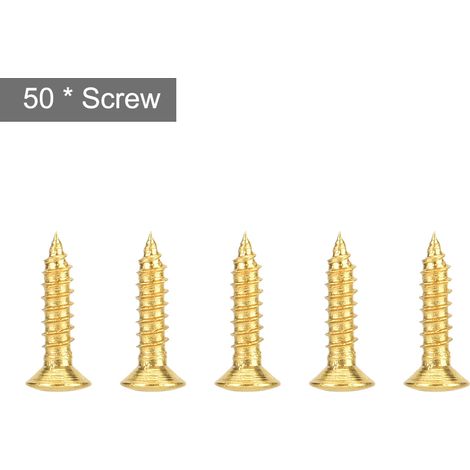 Lot de 50 vis dorées 12x2,5mm pour guitare basse électrique, plaque arrière, fixation de protection, visserie de montage (1/5)
